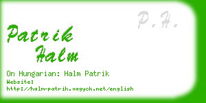 patrik halm business card